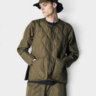 Taion Military Zip V-neck Down Vest Dark Olive Taion-001zml-1-dark-olive
