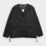 Military Zip Vneck Down Jacket