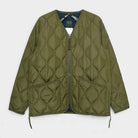 Taion Military Zip Vneck Down Jacket Dark Olive Taion-101zml-1-d-olive