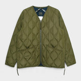 Military Zip Vneck Down Jacket