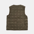 Taion V Neck Button Down Vest Dark Olive Taion-001