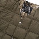 Taion V Neck Button Down Vest Dark Olive Taion-001