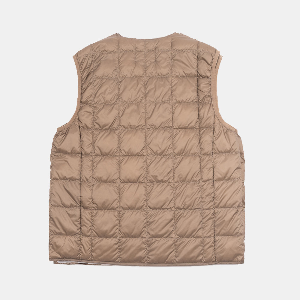 Taion V Neck Button Down Vest Khaki Taion-001